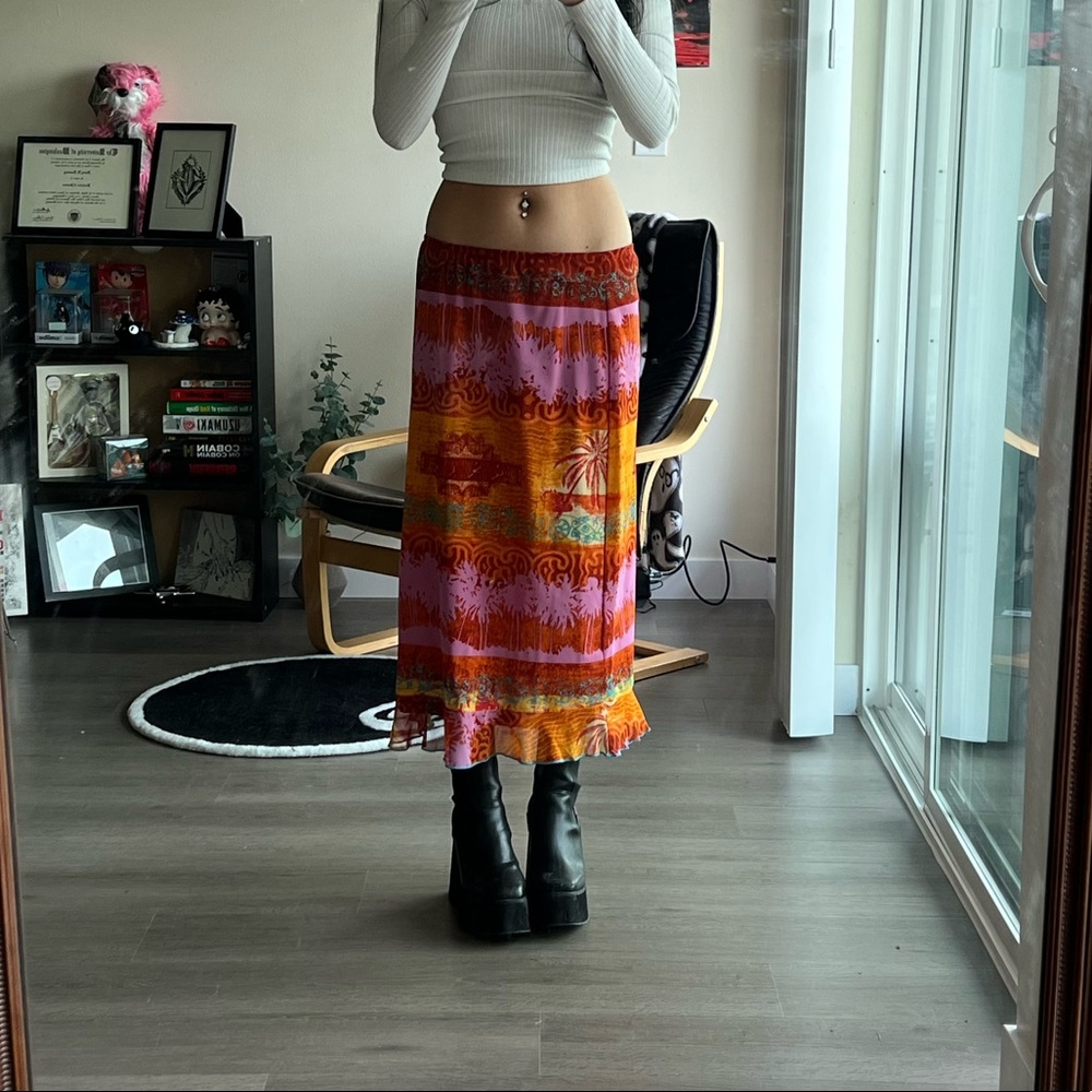 multicolor midi skirt
